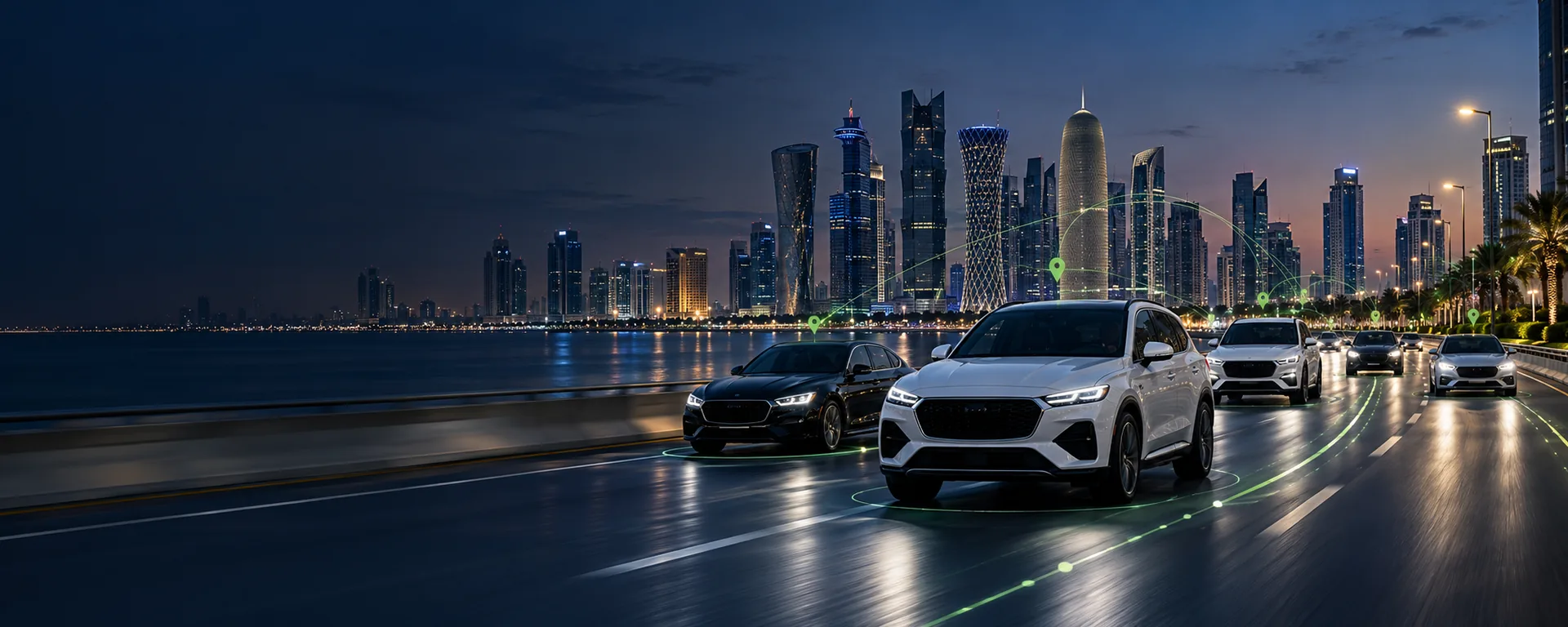 Connected fleet vehicles in Doha